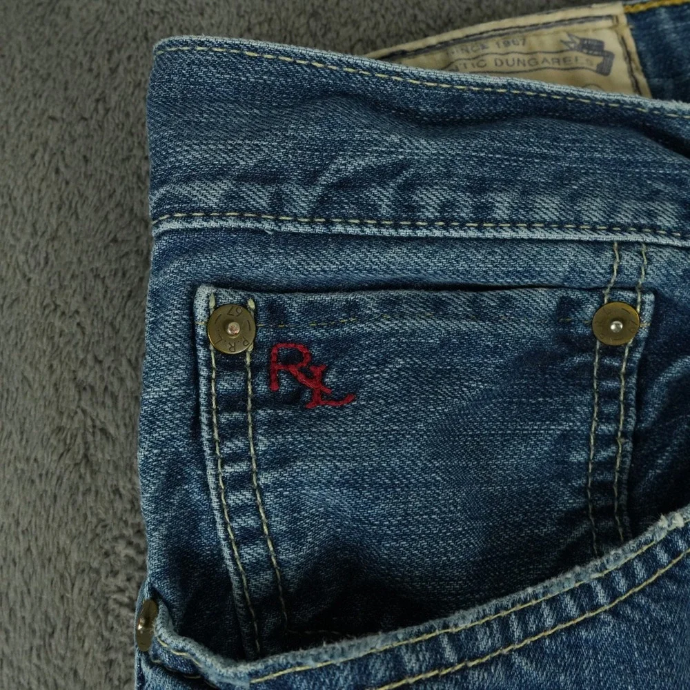 Polo Ralph Lauren Jeans Mens 36x30‎ Blue Authentic Dungarees Straight Leg Cotton